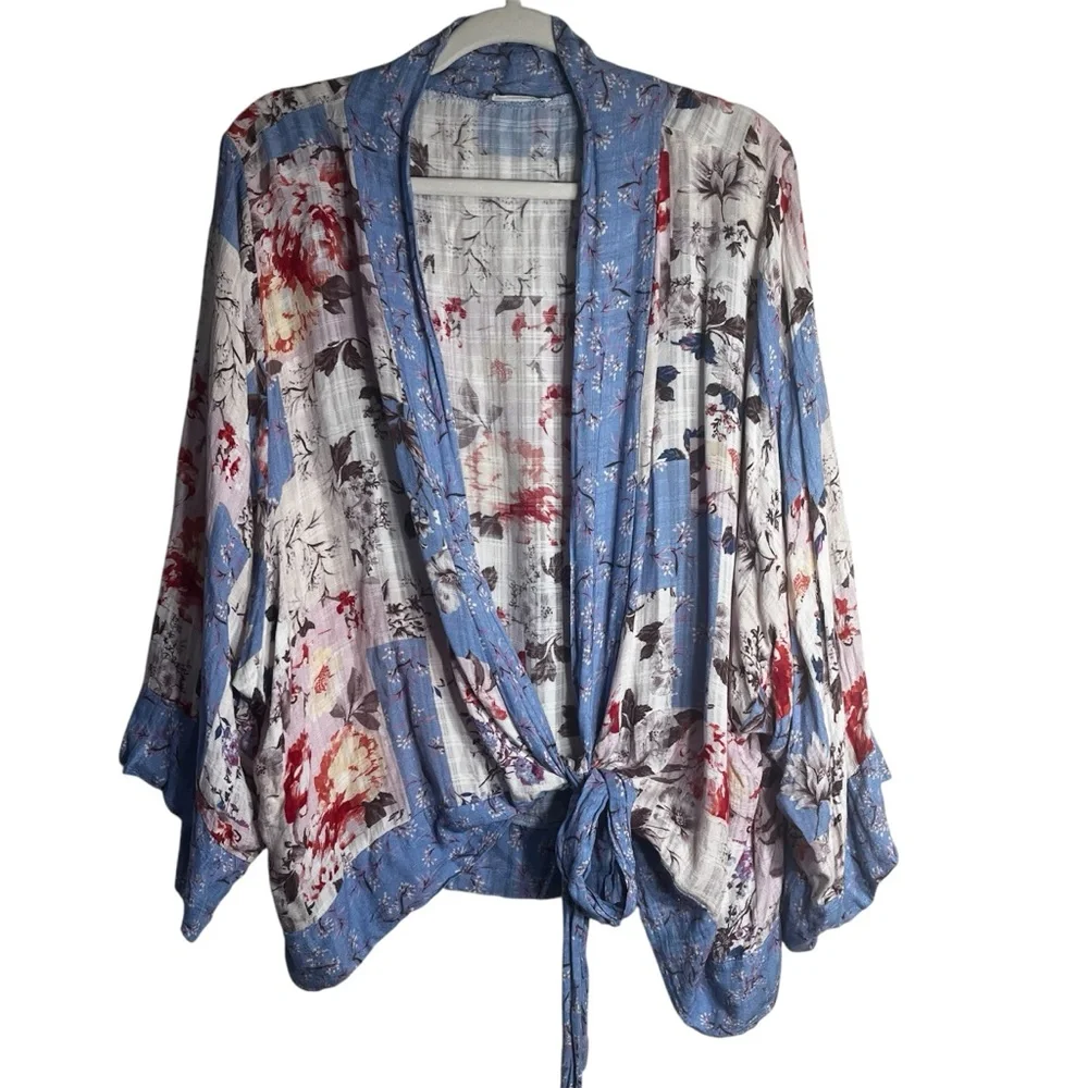Lovestitch Idyllwild Artsy Layering Floral Boho Patchwork Kimono Cardigan SZ M/L - Picture 2 of 8